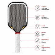 PIVARO® 369 Control Series T700 Carbon Fibre Pickleball Paddle