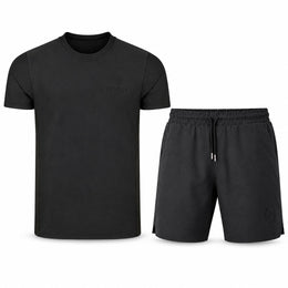 PIVARO men’s black pickleball performance T-shirt and shorts set