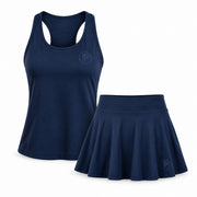 PIVARO women's navy pickleball tank top and skirt set