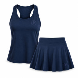 PIVARO women's navy pickleball tank top and skirt set
