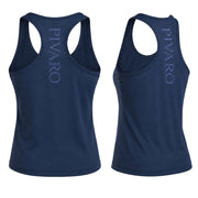 PIVARO® Women's Pickleball Performance Tank Top Navy Back and Side View