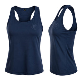 PIVARO® Women's Pickleball Performance Tank Top Navy Front  and Side View